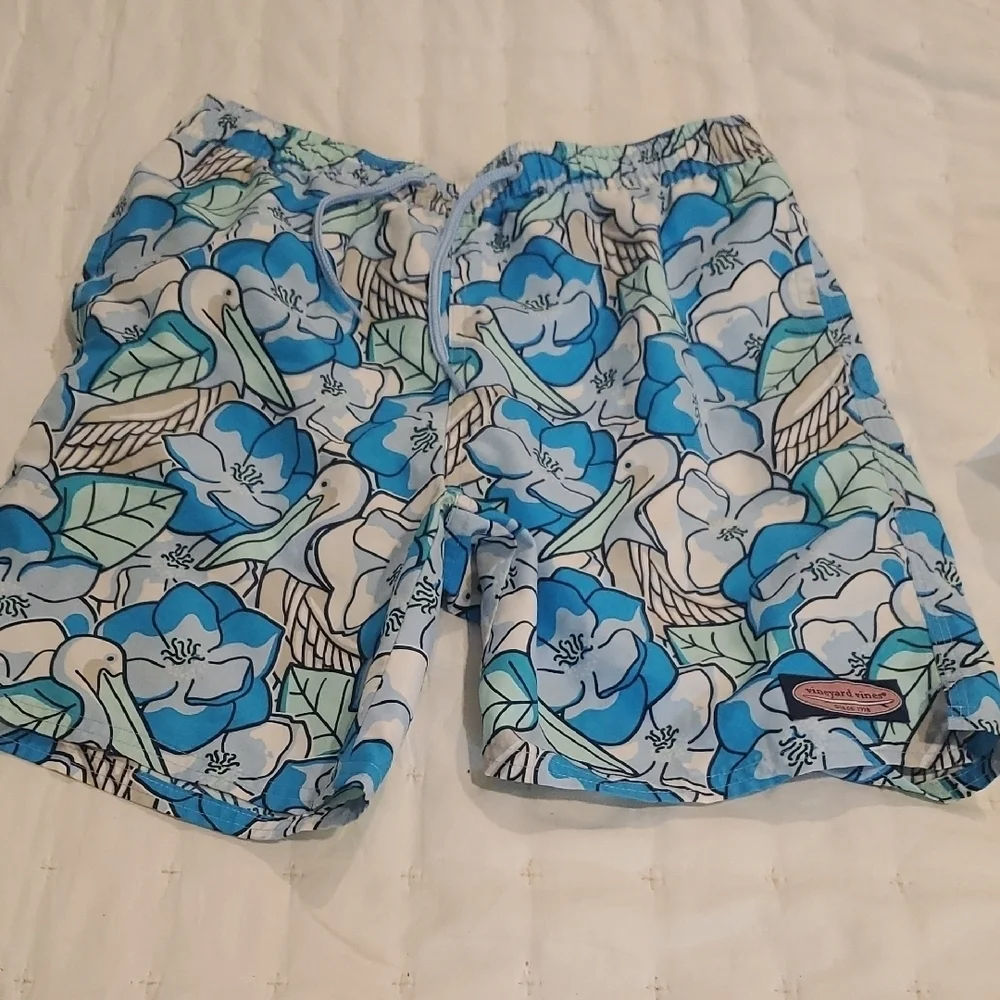 Vineyard Vines Chappy Swim Trunks in Pelican MagnoliaMEDIUM 12/14 BOY